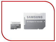 Карта памяти 32Gb - Samsung - Micro Secure Digital HC Class 10 UHS-I SAM-MB-MC32DARU с переходником под SD
