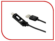 Аксессуар Promate USB-microUSB-Lightning linkMateDuo Black