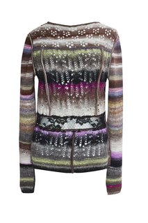 Разноцветный свитер с кружевной вставкой Nina Ricci