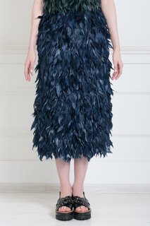 Юбка из шелка и гусиных перьев Erdem