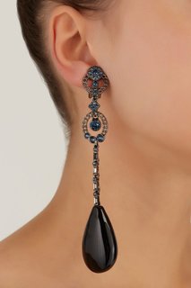 Серьги из олова и кристаллов Oscar de la Renta