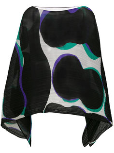 полупрозрачное пончо с геометрическим принтом  Pleats Please By Issey Miyake
