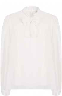 Шелковая блуза с бантом и топом Dolce &amp; Gabbana