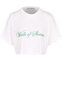 Укороченная футболка с логотипом бренда Walk of Shame