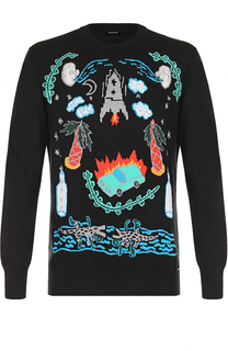 Хлопковый джемпер с контрастным принтом Diesel