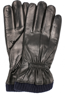 Кожаные перчатки с подкладкой из шерсти Armani Collezioni