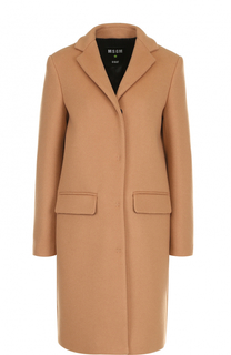 Однобортное пальто прямого кроя MSGM