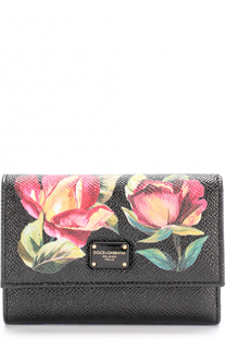 Кожаное портмоне с цветочным принтом Dolce &amp; Gabbana