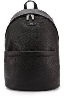 Кожаный рюкзак с внешним карманом на молнии BOSS