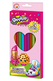 Цветные карандаши 24 цветов SHOPKINS