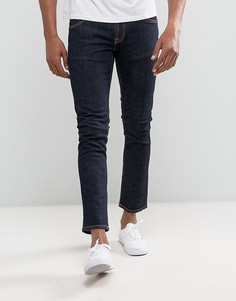 Облегающие джинсы скинни из выбеленной саржи Nudie Jeans Long John - Синий