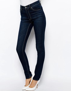 Зауженные джинсы с завышенной талией Cheap Monday Second Skin - Синий