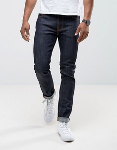 Зауженные джинсы из сухого органического денима со строчкой Nudie Jeans - Синий