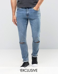 Темные джинсы скинни с рваной отделкой Cheap Monday - Синий