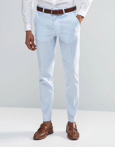 Строгие льняные брюки скинни ASOS - Синий