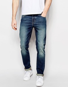 Синие джинсы скинни из денима плотностью 12,5 унций ASOS - Синий