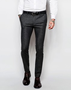 Ультразауженные серые брюки из твида ASOS - Серый