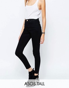 Черные джинсы скинни с завышенной талией ASOS TALL Ridley - Черный