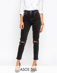Узкие джинсы в винтажном стиле с завышенной талией ASOS TALL FARLEIGH - Черный