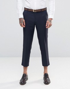 Укороченные фланелевые брюки суперузкого кроя Farah - Темно-синий