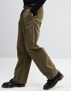 Строгие брюки цвета хаки с широкими штанинами ASOS - Зеленый