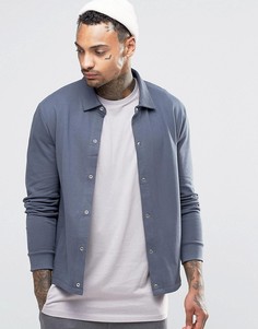 Синяя трикотажная куртка Харрингтон ASOS - Темно-синий