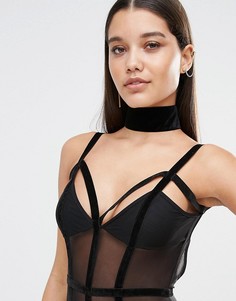 Бархатное ожерелье-чокер Missguided - Черный