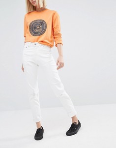 Укороченные джинсы в винтажном стиле с завышенной талией Cheap Monday - Белый