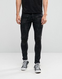 Супероблегающие джинсы c неравномерным покрытием ASOS - Черный