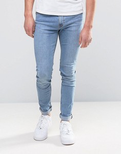 Узкие выбеленные джинсы цвета индиго Hoxton Denim - Темно-синий