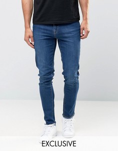 Винтажные джинсы скинни с необработанным краем Brooklyn Supply Co Dumbo - Синий