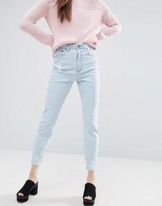 Выбеленные узкие джинсы в винтажном стиле с необработанным краем ASOS FARLEIGH - Синий