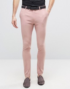 Розовые супероблегающие брюки в строгом стиле ASOS - Розовый