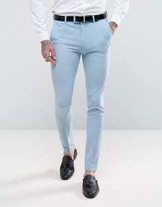 Супероблегающие голубые брюки под смокинг для выпускного ASOS - Синий