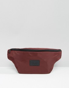 Бордовая сумка-кошелек на пояс с эффектом атласа ASOS - Красный