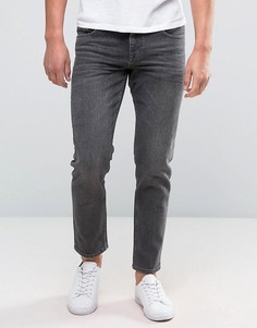 Черные укороченные стретчевые джинсы слим ASOS - Черный