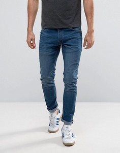 Синие выбеленные джинсы узкого кроя из эластичного денима Solid - Черный !Solid