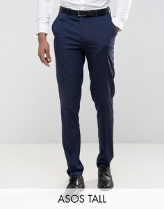 Темно-синие облегающие строгие брюки ASOS TALL - Темно-синий