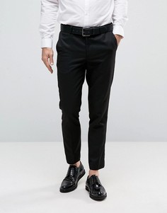 Фактурные брюки слим в строгом стиле Burton Menswear - Черный