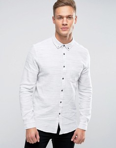 Меланжевая рубашка слим Burton Menswear - Кремовый