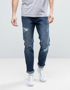 Свободные джинсы с потертостями Esprit - Синий