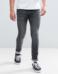Черные потертые джинсы скинни Levis Line 8 - Черный