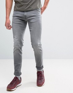 Выбеленные узкие заниженные джинсы Edwin ED-85 - Черный