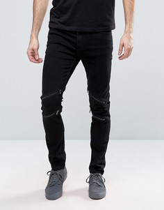 Выбеленные черные узкие джинсы Cheap Monday - Черный