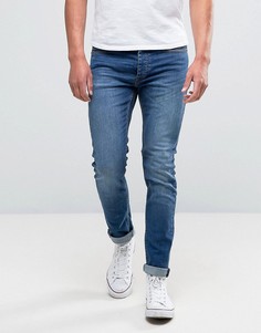 Супероблегающие выбеленные джинсы Burton Menswear - Синий