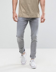 Серые выбеленные джинсы слим Only & Sons - Серый