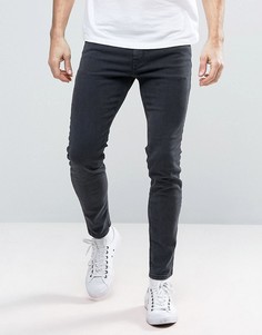 Темно-серые выбеленные супероблегающие джинсы Diesel 0677H - Серый