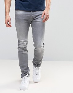 Серые выбеленные эластичные джинсы слим Diesel Buster 853T - Серый