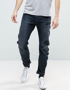 Черные выбеленные узкие джинсы с прорехами G-Star Arc 3D - Черный