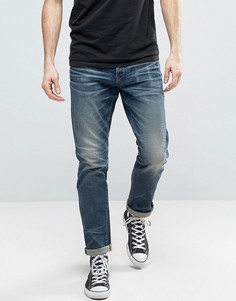 Суженные выбеленные джинсы G-Star 3301 - Синий